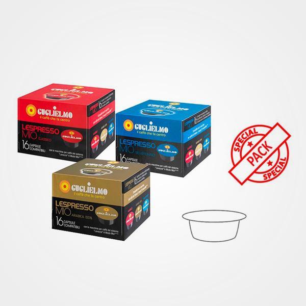 16 Capsule Caffè LespressoMio Decaffeinato Blu compatibili A Modo Mio - Guglielmo Caffè | Mokashop